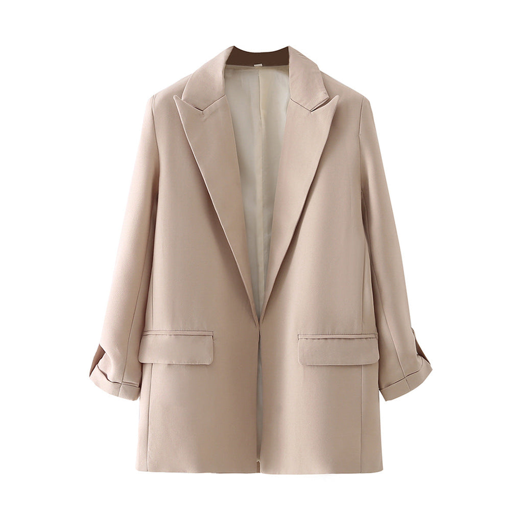Elegant Blazer Jacket with Modern Cut and Textured Fabric