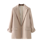 Elegant Blazer Jacket with Modern Cut and Textured Fabric
