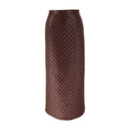 Women's Maxi Skirt in High-Quality Faux Leather with Refined Quilted Pattern