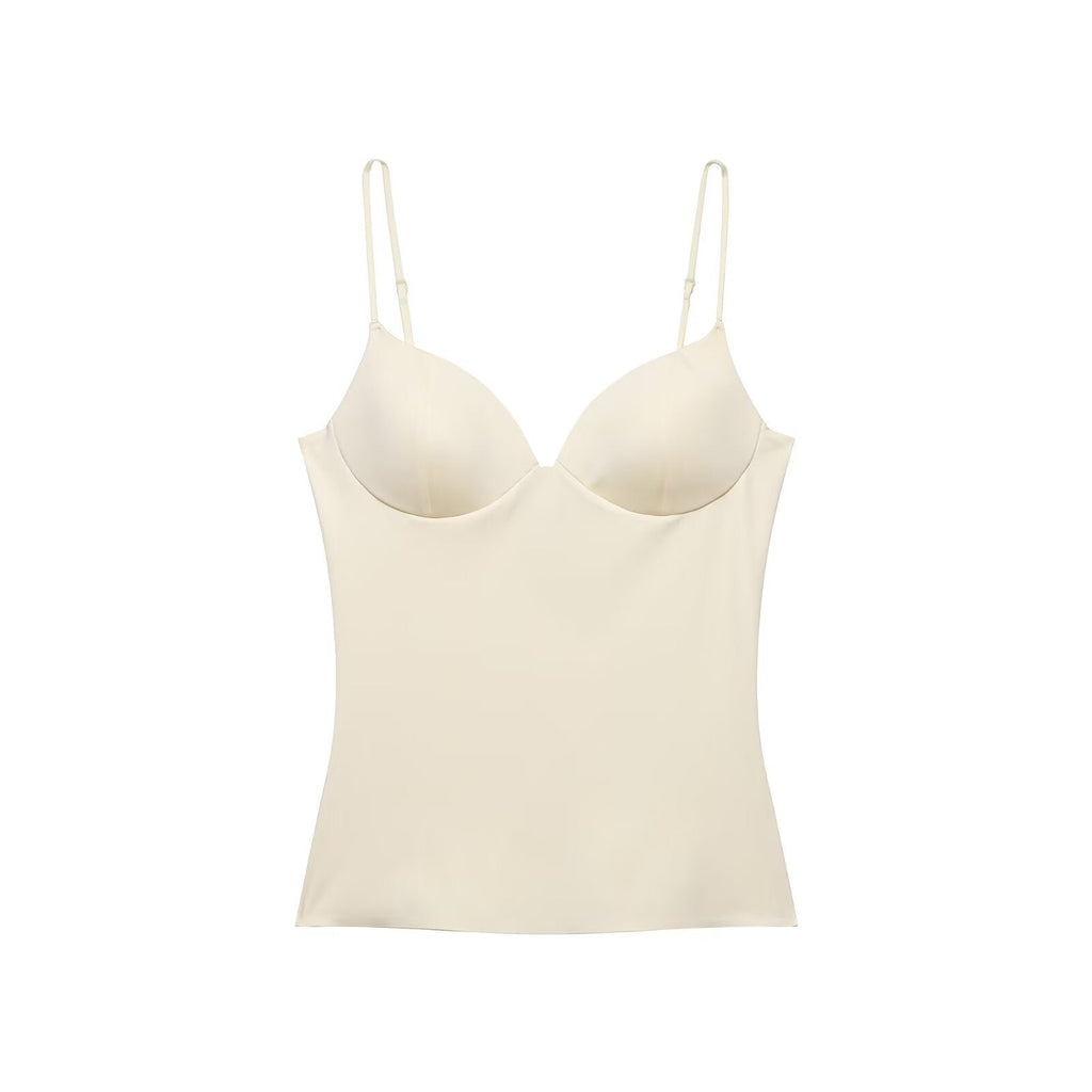 Women's Top with Elastic Straps and Elegant V-Neck