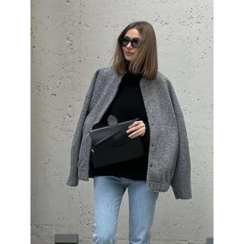 Women's Oversized Soft Wool-Blend Jacket
