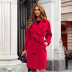 Elegant Trench Coat with Belt and Pockets