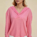 Women's Casual Hoodie with Unique Neckline