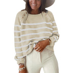 Women's Patterned Sweater with Decorative Buttons