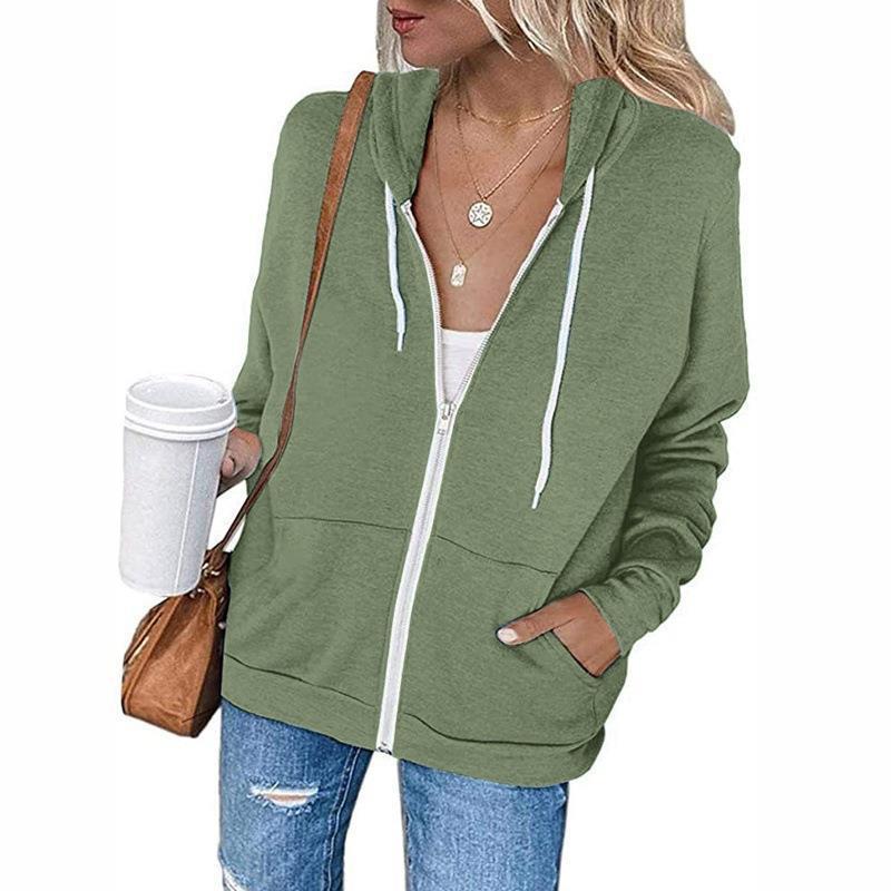 Women's Comfortable Full-Zip Hoodie with Large Pockets
