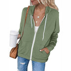 Women's Comfortable Full-Zip Hoodie with Large Pockets