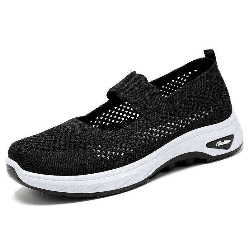 Women's Breathable Comfort Sneakers with Hook-and-Loop Closure