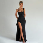 Elegant Maxi Evening Robe with Side Slit