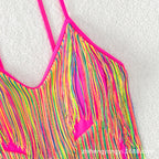 Women's Swimsuit with Colorful Fringe Design