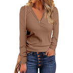 Women's Long Sleeve Shirt with Button Details