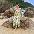Women's Airy Kimono with Floral Patterns