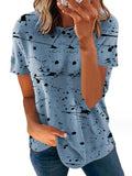 Women's Creative Short-Sleeve T-Shirt with Modern Splatter Design