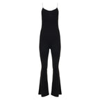 Women's Fluffy Wide-Leg Jumpsuit with Sophisticated Back Cutout