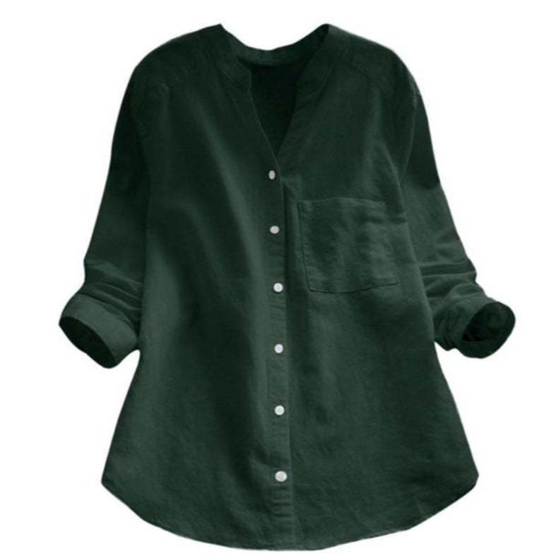 Women's Blouse with Elegant Button Placket and Modern Fit
