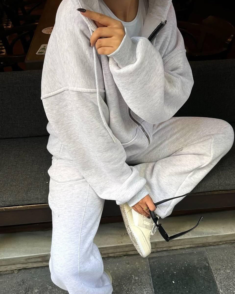 Women's Hoodie and Wide-Leg Joggers Set
