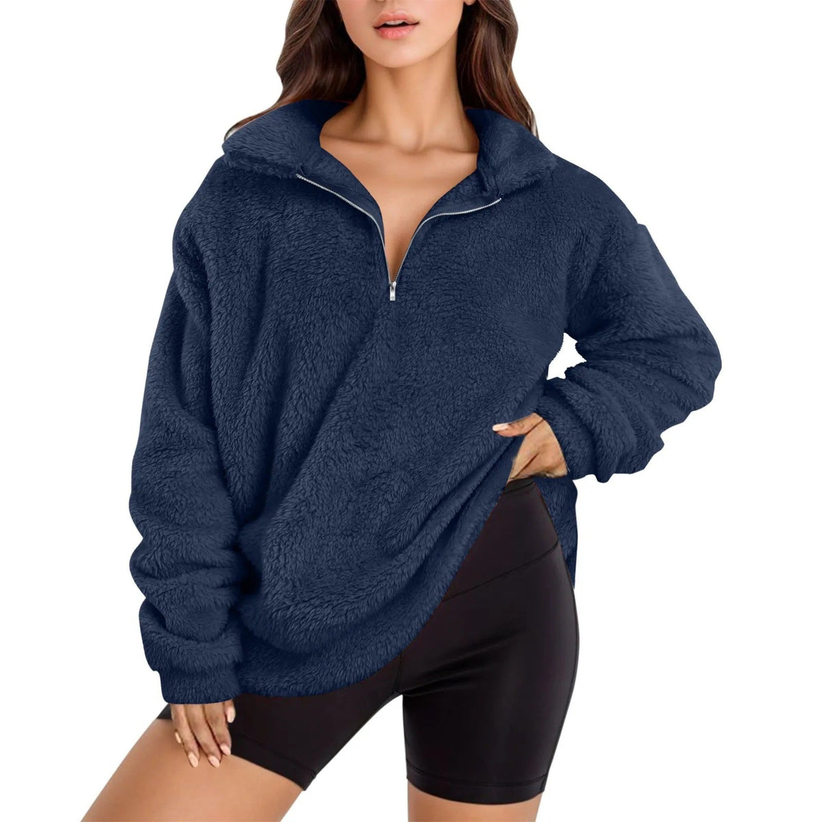 Women's Half-Zip Oversized Fleece Pullover