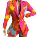 Women's Fashionable Blazer with Shorts and Striking Color Design