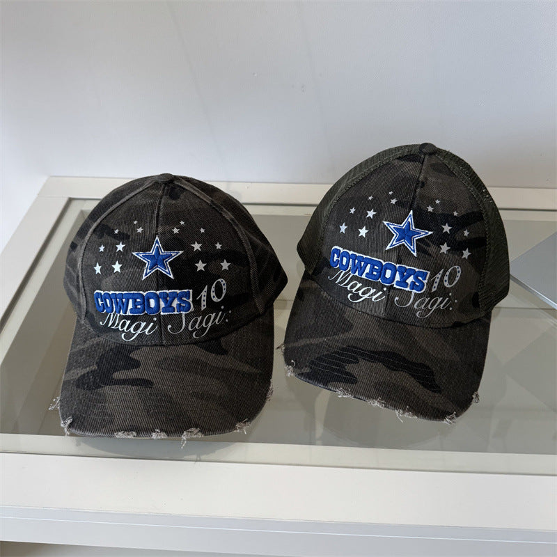 Men's Distressed Camouflage Graphic Baseball Cap