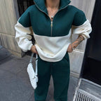 Women's Comfortable Zip-Pullover with Dropped Shoulders