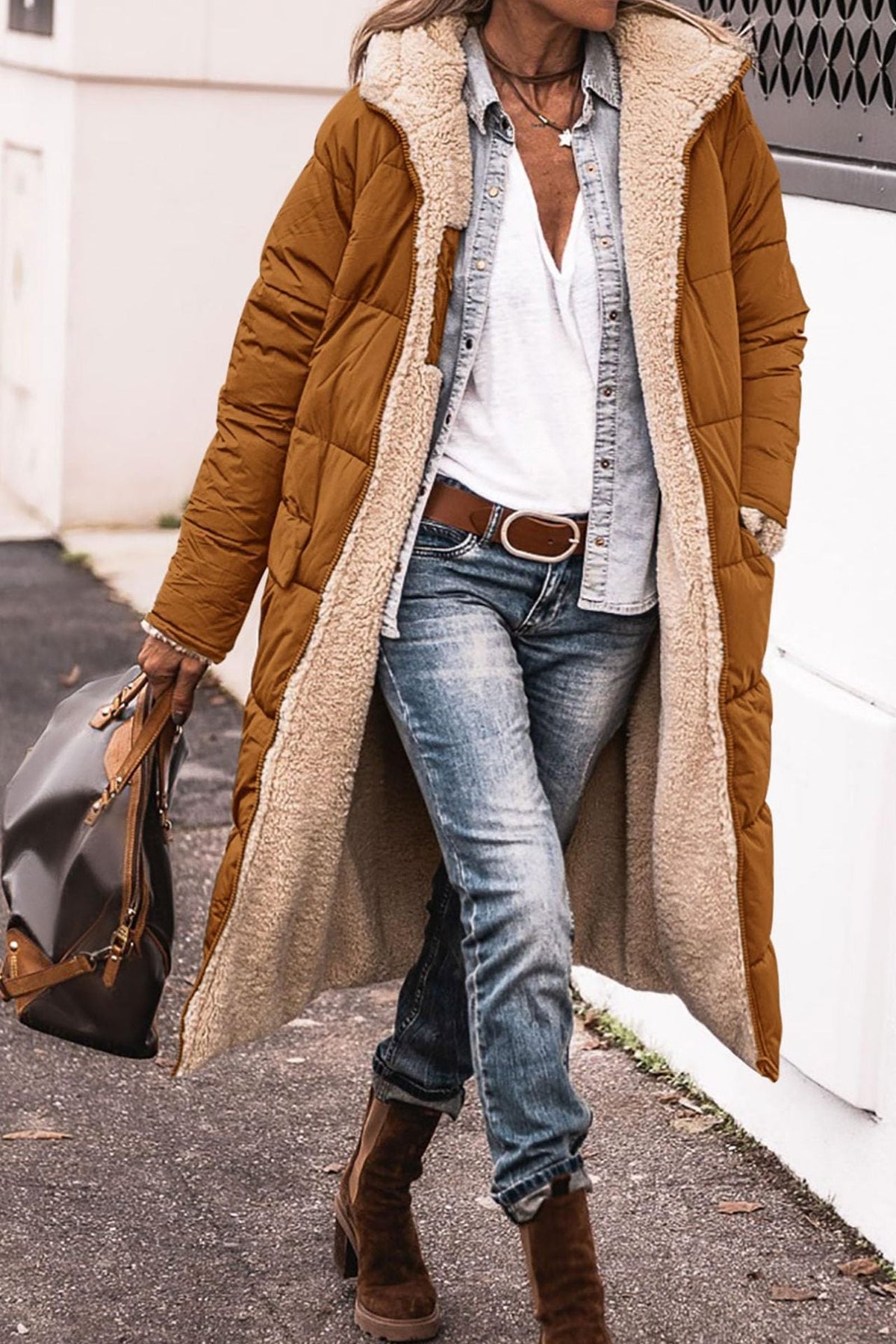 Women's Long Padded Winter Jacket with Luxurious Lining
