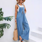 Women's Casual Wide-Leg Jumpsuit with Fashionable Straps