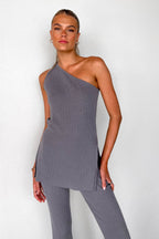 Women's Casual Asymmetrical Top and Pants Set