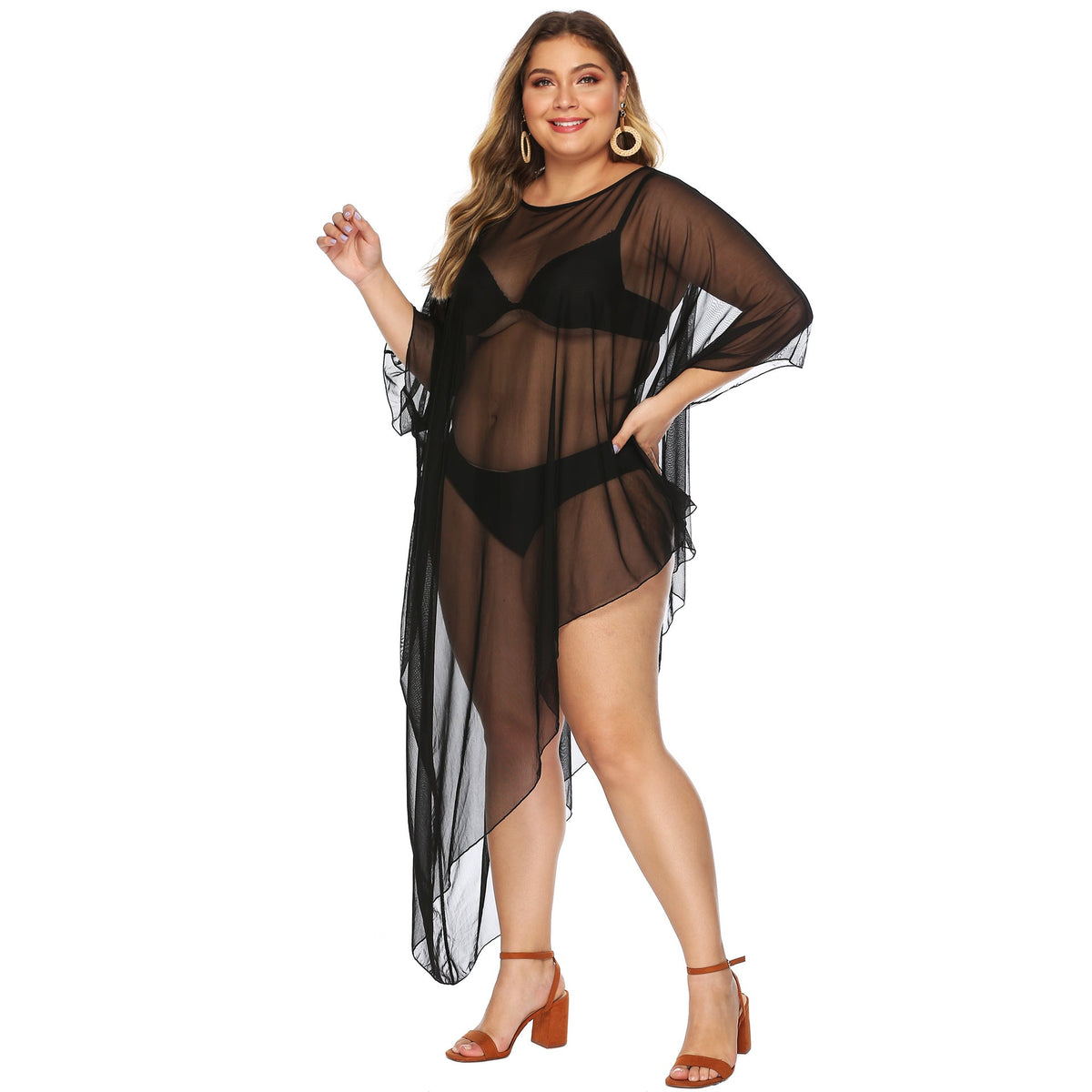 Women's Elegant Lightweight Mesh Beach Cover-Up