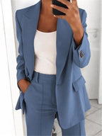 Women's Business Blazer Set with Oversized Silhouette