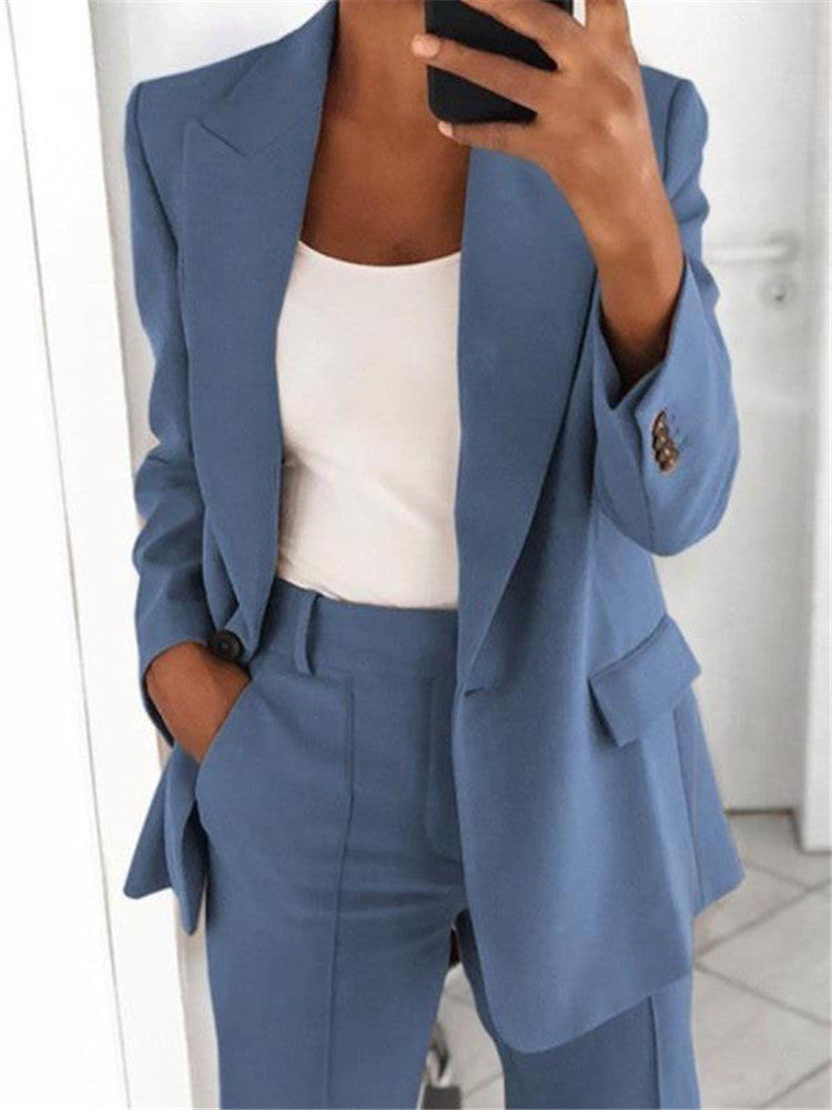 Women's Business Blazer Set with Oversized Silhouette