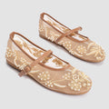 Women's Ballet Flats with Floral Embroidery