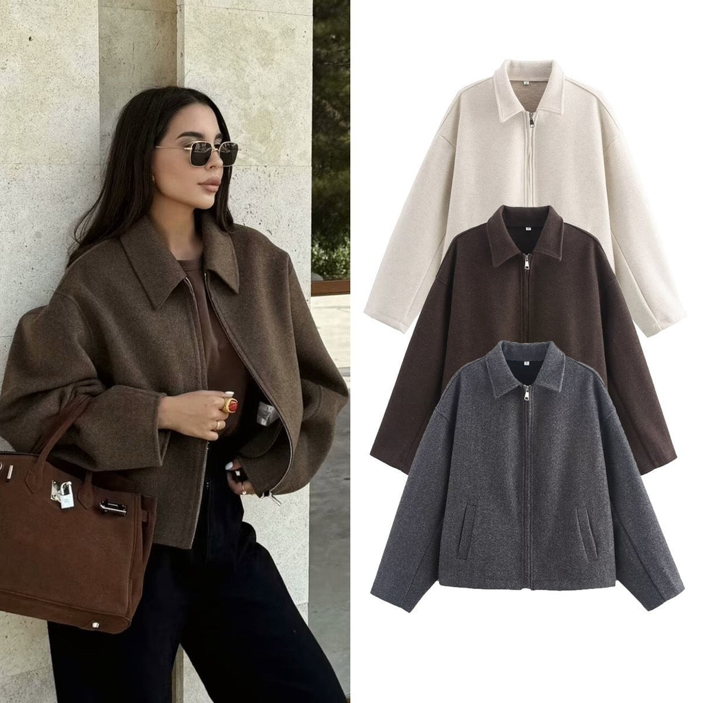 Women's Elegant Soft Material Oversized Short Jacket