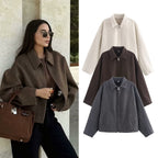 Women's Elegant Soft Material Oversized Short Jacket