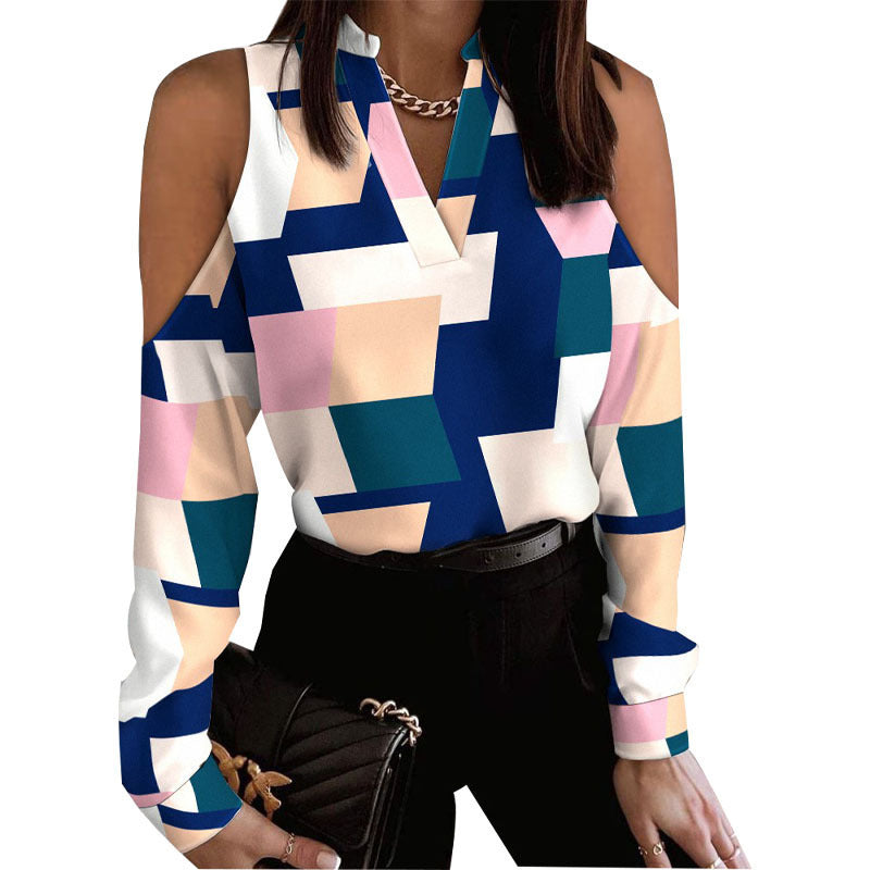 Women's Off-the-Shoulder Blouse with Floral Print