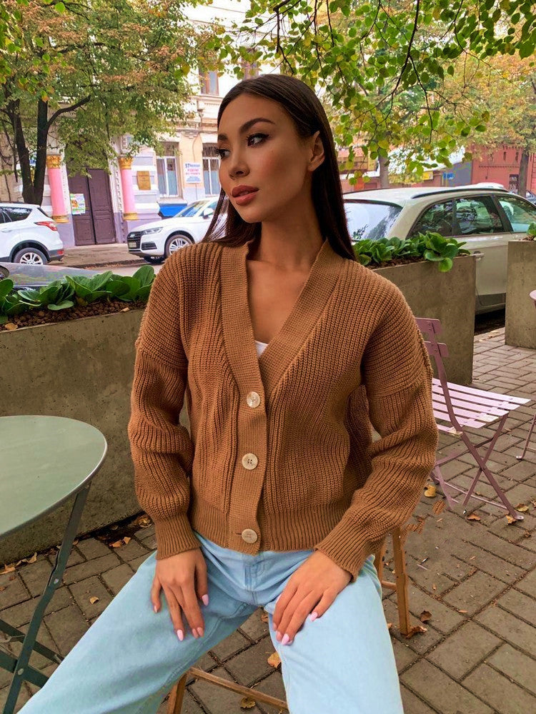 Women's Knit Cardigan with Button Detail