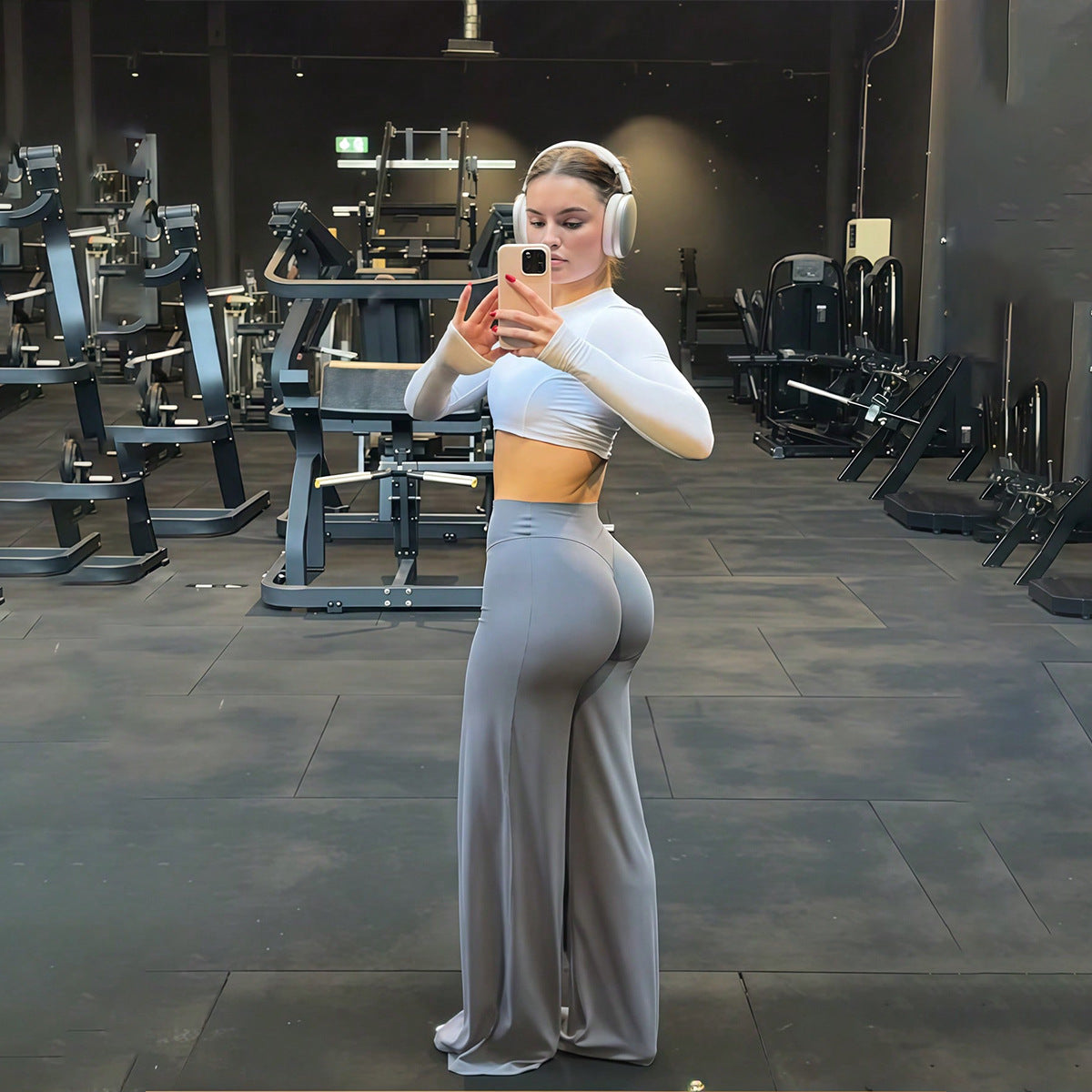 Women's High-Waisted Shaping Lounge Pants with Wide Flares
