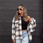 Women's Plaid Oversized Shirt in Casual Style