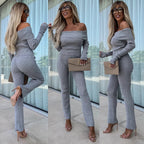 Elegant Off-Shoulder Jumpsuit with Long Leg