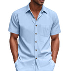 Men's Short-Sleeve Resort Shirt and Drawstring Bermuda Set