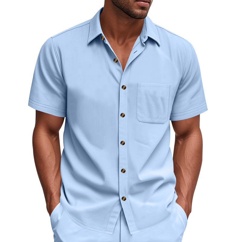 Men's Short-Sleeve Resort Shirt and Drawstring Bermuda Set