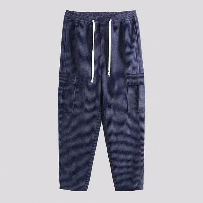 Women's Cargo Pants with Elastic Waistband and Practical Side Pockets