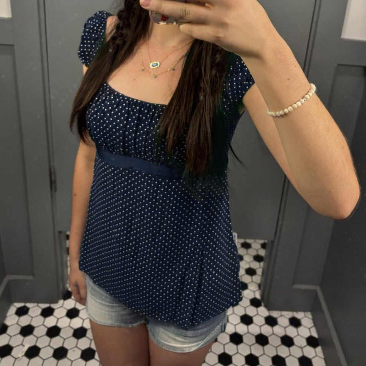 Women's Airy Polka Dot Blouse with Chic Ruffle Collar