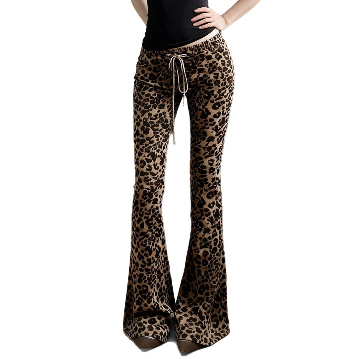 Women's Flared Leopard Print Pants