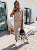 Women's Casual Jumpsuit with Soft Elastic Fabric