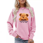 Women's Casual Sweater with Bear Motif