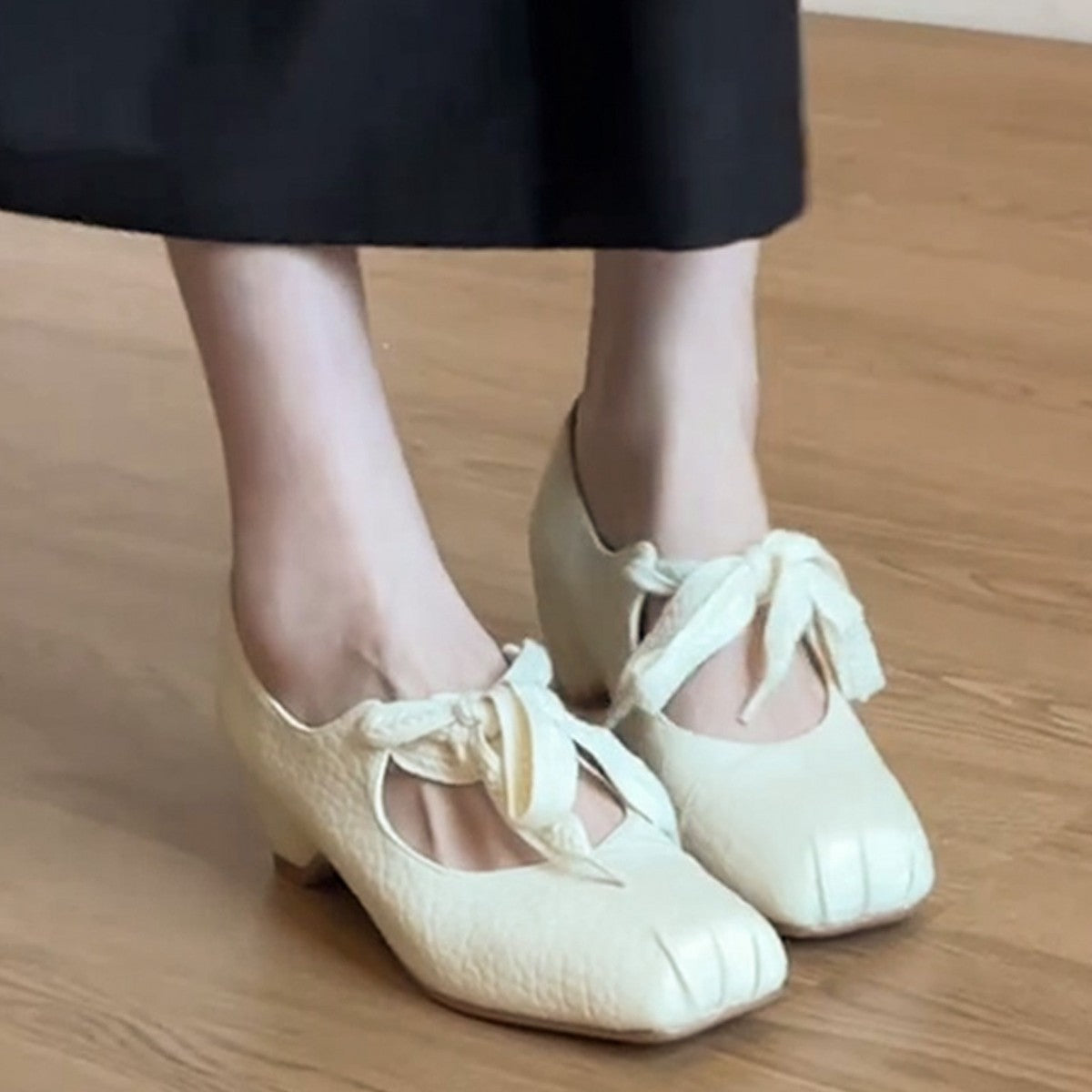Women's Ballet Flats in Snakeskin Look with Decorative Bow