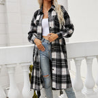 Women's Long-Sleeve Flannel Plaid Shirt