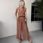Women's Wide-Leg V-Neck Jumpsuit