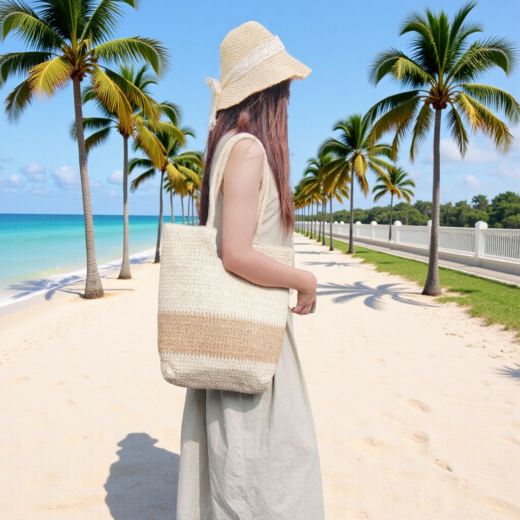 Straw Hat with Lace Band