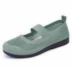 Women's Breathable Knit Ballet Flats with Elastic Strap