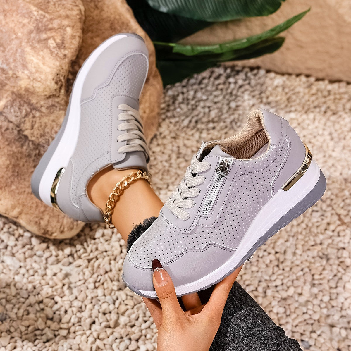Women's Breathable Sneakers with Fashionable Accents